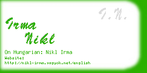 irma nikl business card